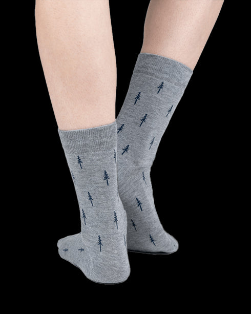 TreeSocks Standard Allover Navy-Grey