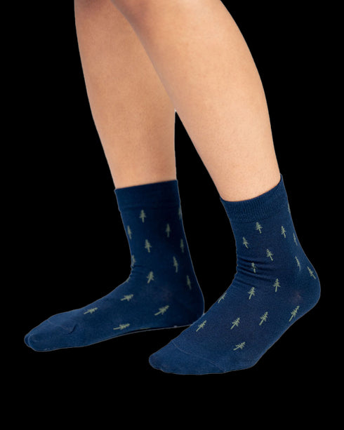 TreeSocks Standard Allover Navy-Green