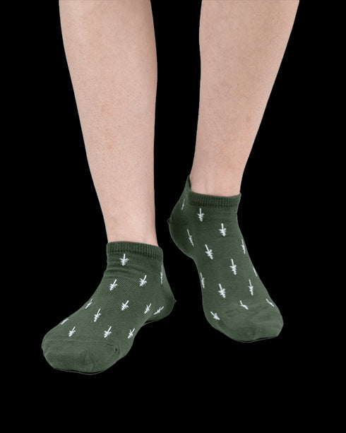 TreeSocks Short Allover Green