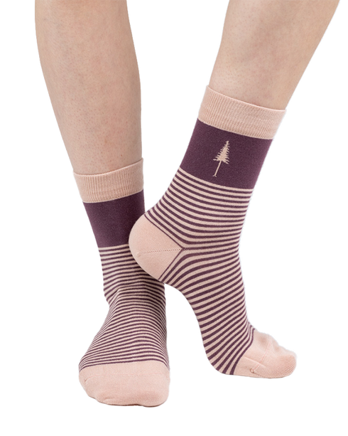 TreeSocks Standard Stripes Rose-Violet