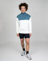 TreeSweater Quarter Zip Colorblock Off White-Faded Teal