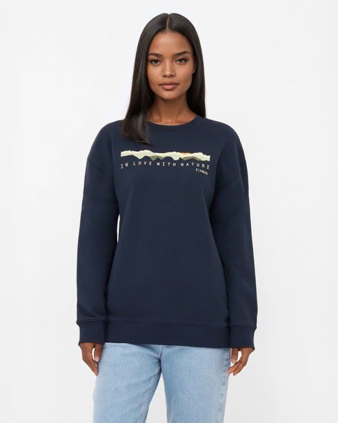 TreeSweater Mountain Panorama Dark Navy