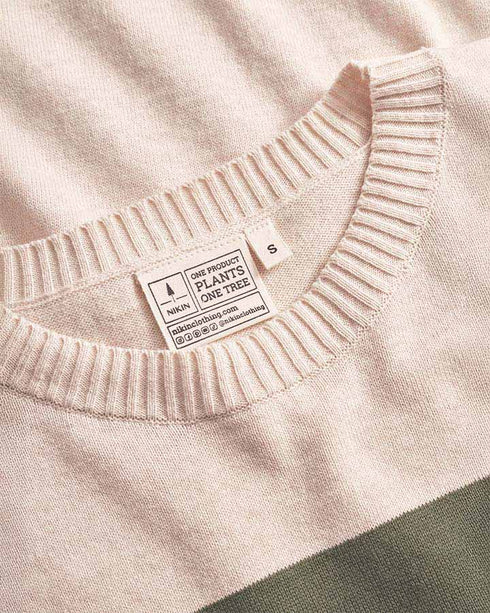 TreePullover Knitted Stripes Raw-Olive