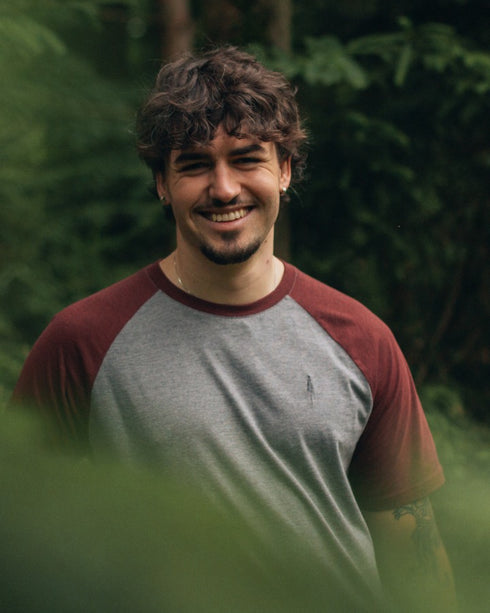 TreeShirt Raglan Relaxed Colorblock Coffee Deep Maroon Mel-Grey Mel