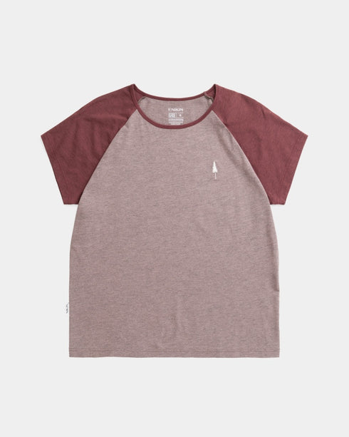 TreeShirt Raglan Colorblock Coffee Women Deep Maroon Mel-Astro Dust Mel