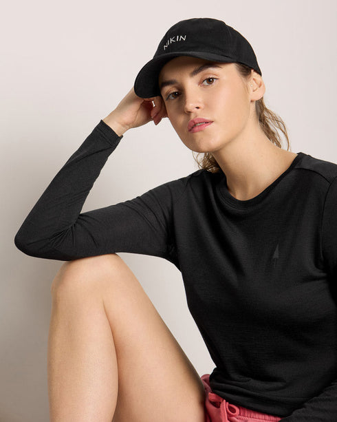 TreeShirt Longsleeve Wool Slim Women Black