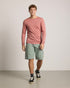 TreeShirt Longsleeve Wool Slim Salmon Rose Mel