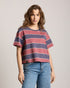 TreeShirt Striped Oversized Women Dark Ink-Blush