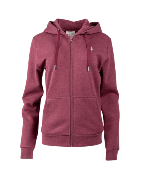 TreeHoodie Zip Women Bordeaux Mel
