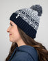 Treeanie Knitted Norwegian Pom Pom Light Grey Mel-Navy