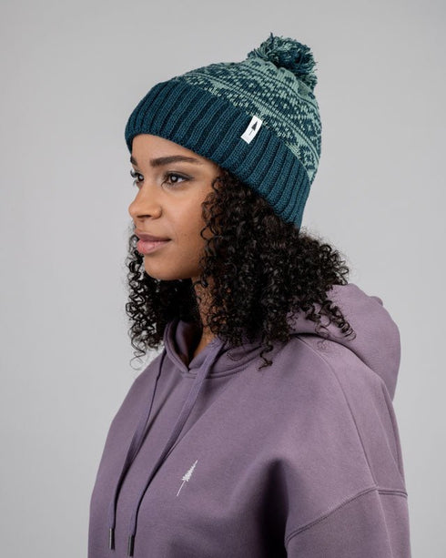 Treeanie Knitted Norwegian Pom Pom Turquoise-Petrol