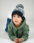 Treeanie Knitted Norwegian Pom Pom Kids Light Grey Mel-Navy