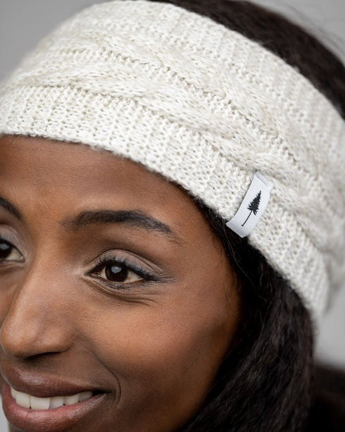 TreeHeadband Cable Knit Chalk