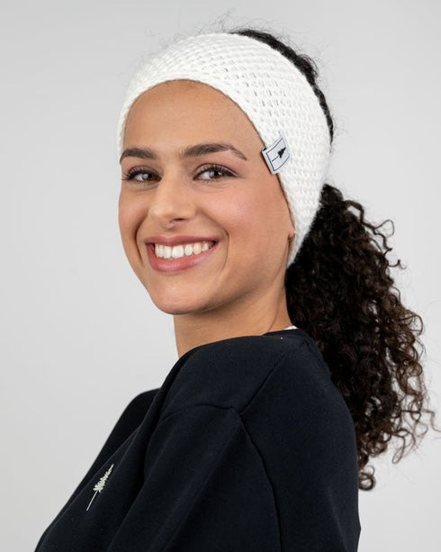 TreeHeadband Knitted Fleece White