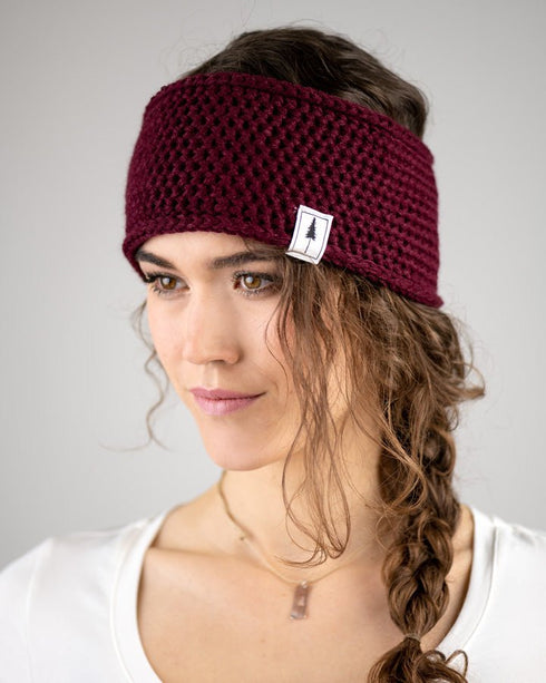 TreeHeadband Knitted Fleece Bordeaux