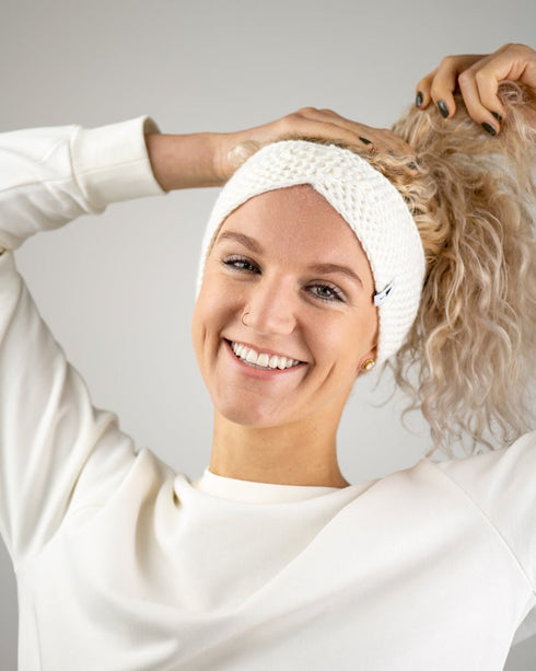 TreeHeadband Knitted Twist White
