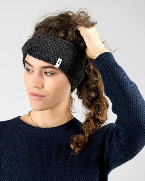 TreeHeadband Knitted Twist Black Mel