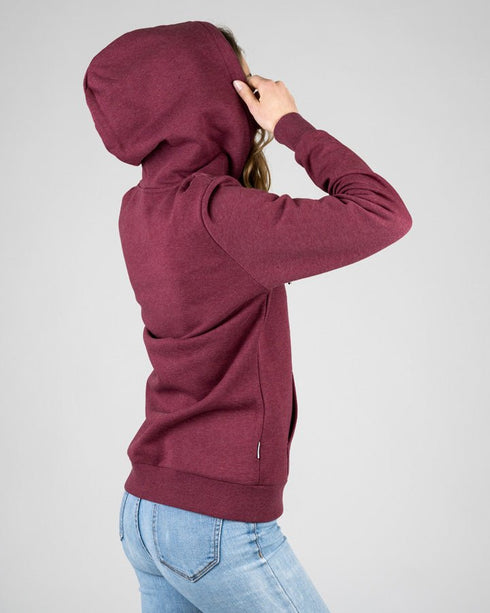TreeHoodie Zip Women Bordeaux Mel