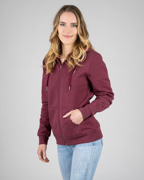 TreeHoodie Zip Women Bordeaux Mel