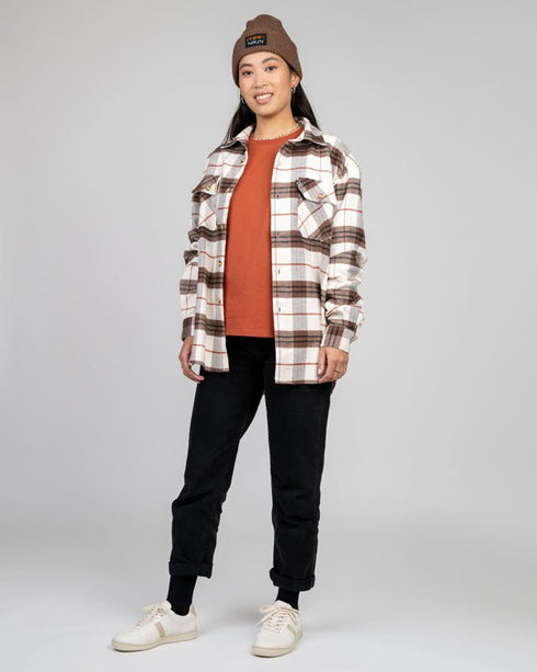 TreePlanter Overshirt Check Chalk-Walnut-Brick