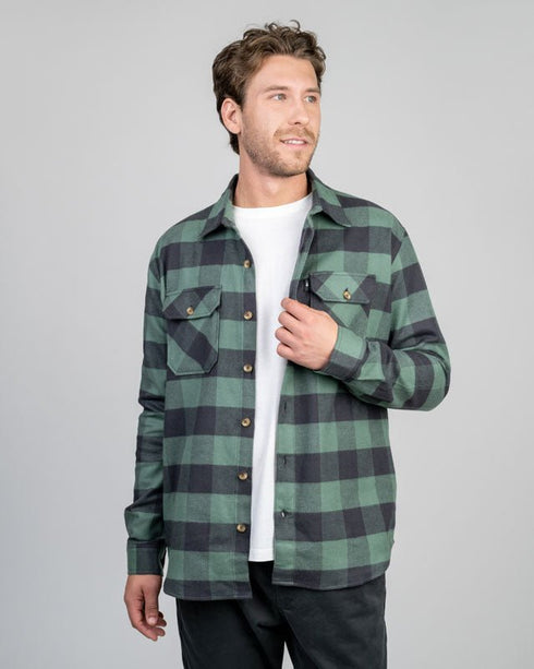 TreePlanter Overshirt Check Sage-Dark Anthracite