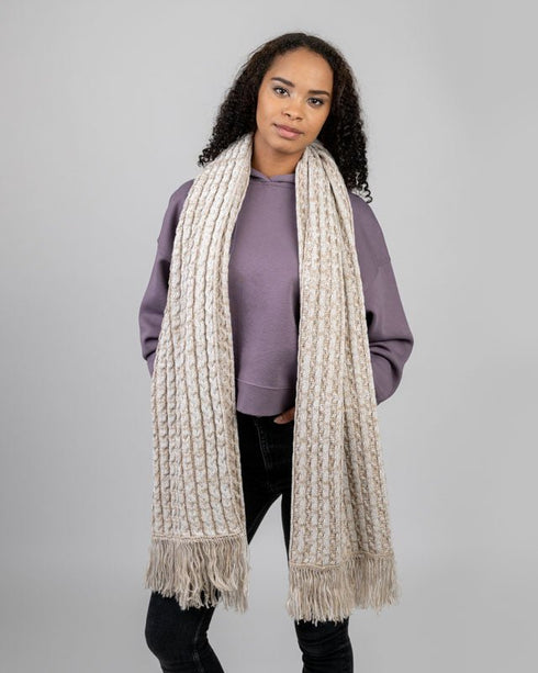 TreeScarf Knitted Beige Mel