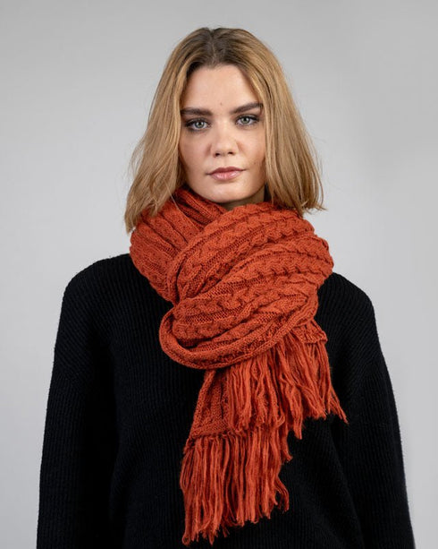 TreeScarf Knitted Rust