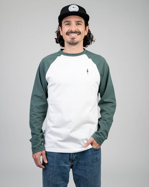 TreeShirt Longsleeve Raglan Juniper-White