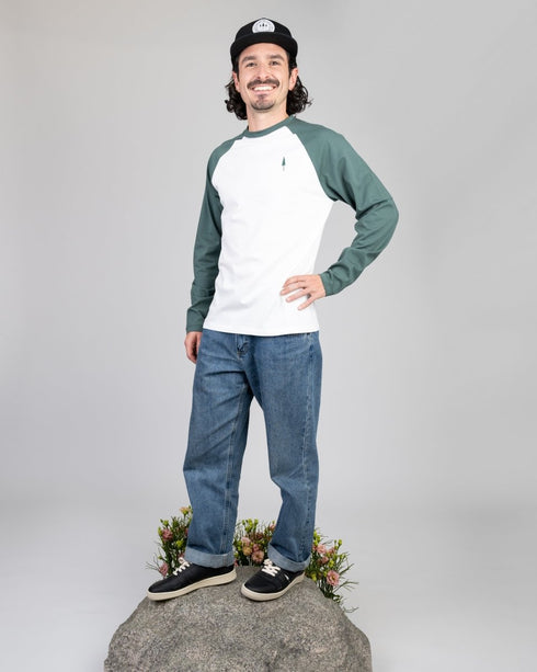 TreeShirt Longsleeve Raglan Juniper-White