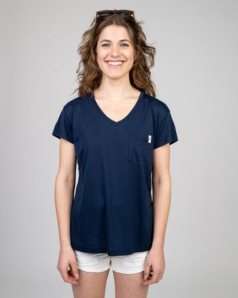 TreeShirt Pocket V-Neck Women Dark Navy