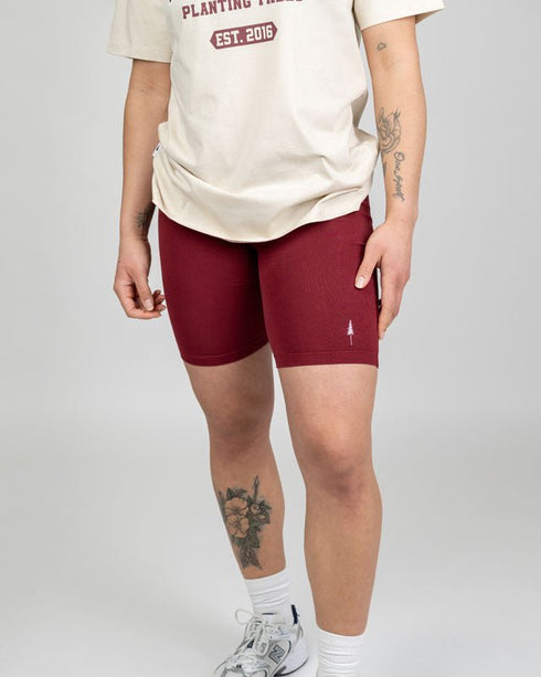 TreeShorts Biker Women Deep Maroon