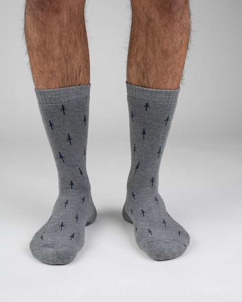 TreeSocks Cosy Allover Grey-Navy