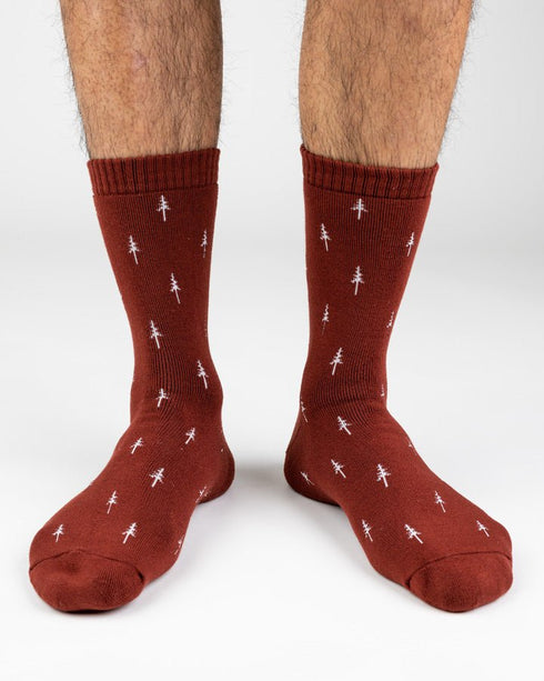 TreeSocks Cosy Allover Bordeaux