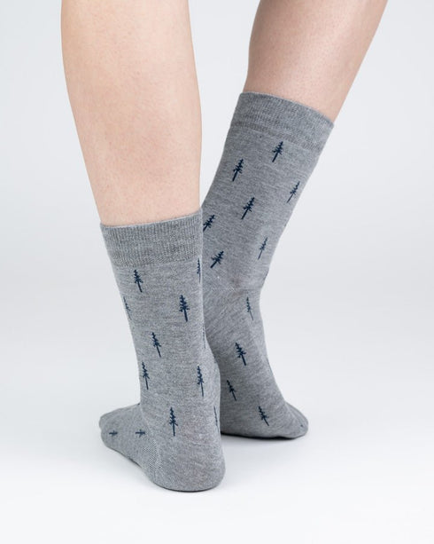 TreeSocks Standard Allover Navy-Grey