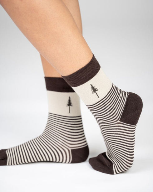 TreeSocks Standard Stripes Beige-Brown