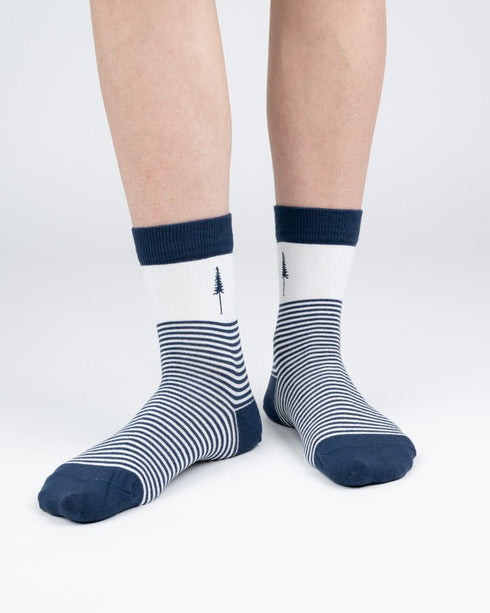TreeSocks Standard Stripes Navy