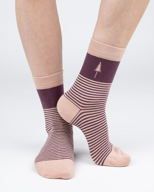 TreeSocks Standard Stripes Rose-Violet