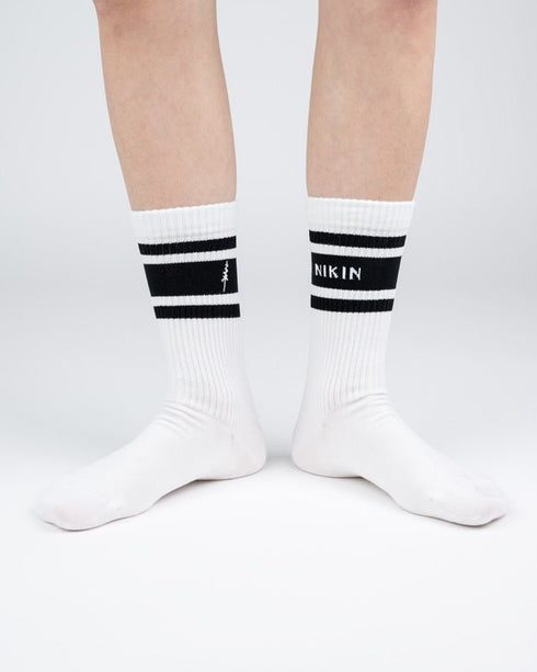 TreeSocks Stripes College White