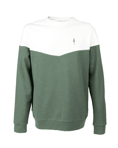 TreeSweater Bicolor Olive Mel-White